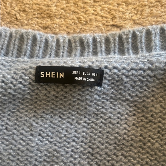 SHEIN Blue and White Colorblock Cardigan - Picture 4 of 4